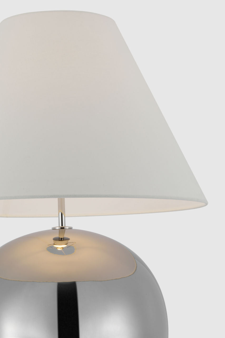 Brielle Large Table Lamp | Silver | Linen Shade