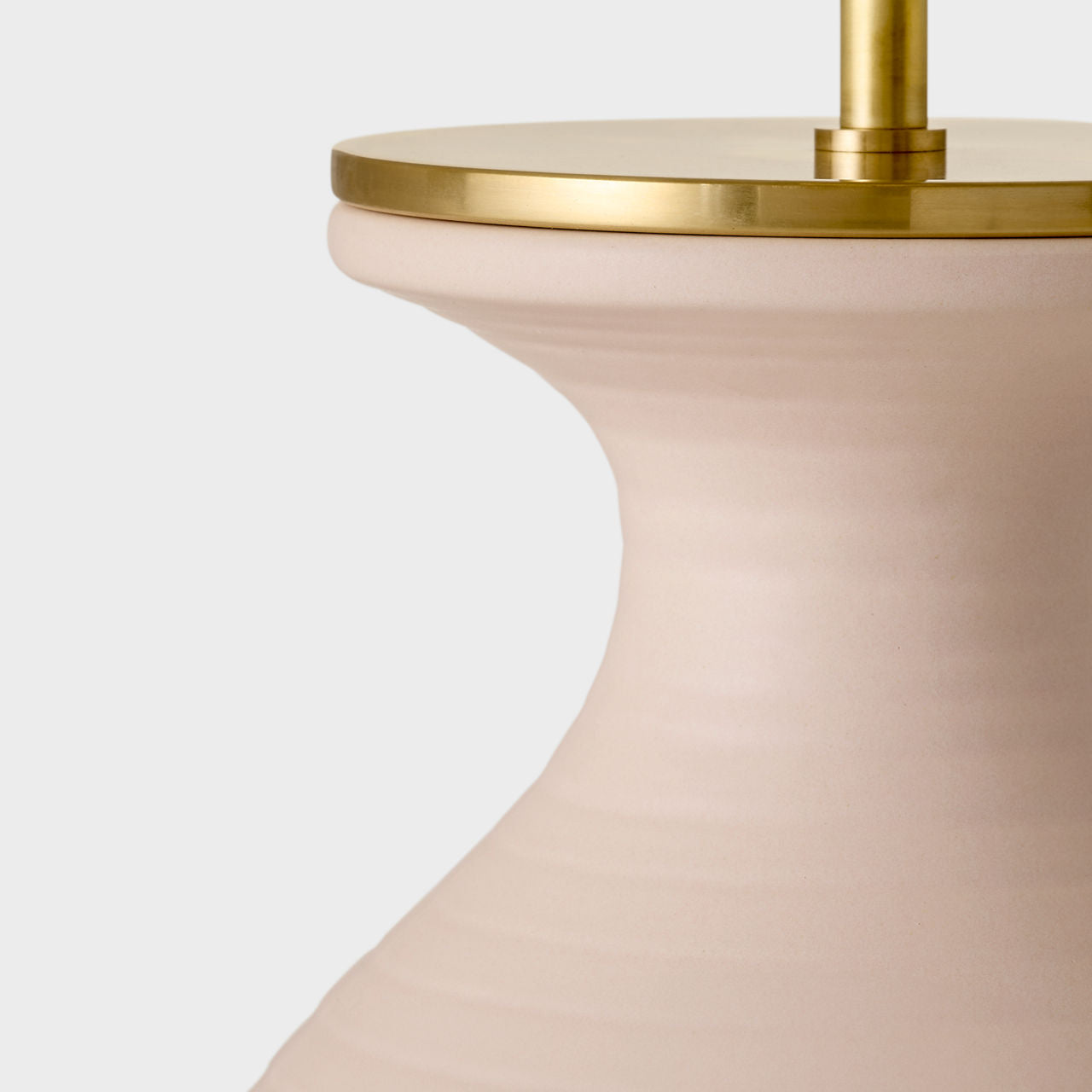 Albie Small Desk Lamp | Blush | Cream Linen Shade