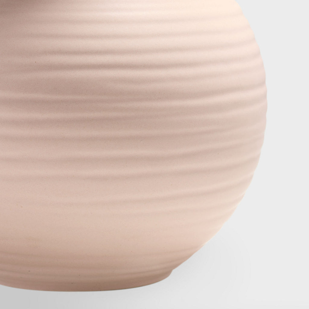 Albie Small Desk Lamp | Blush | Cream Linen Shade