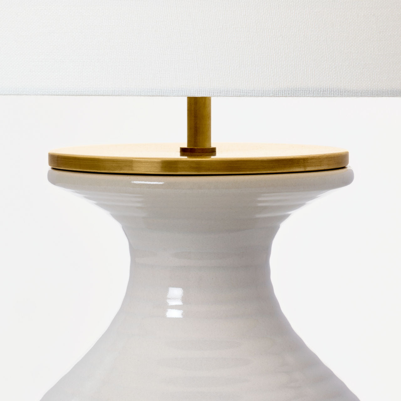 Albie Small Desk Lamp | Dove Grey | Cream Linen Shade