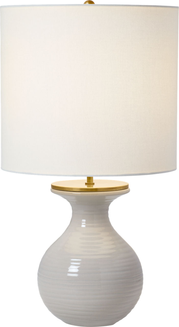 Albie Small Desk Lamp | Dove Grey | Cream Linen Shade