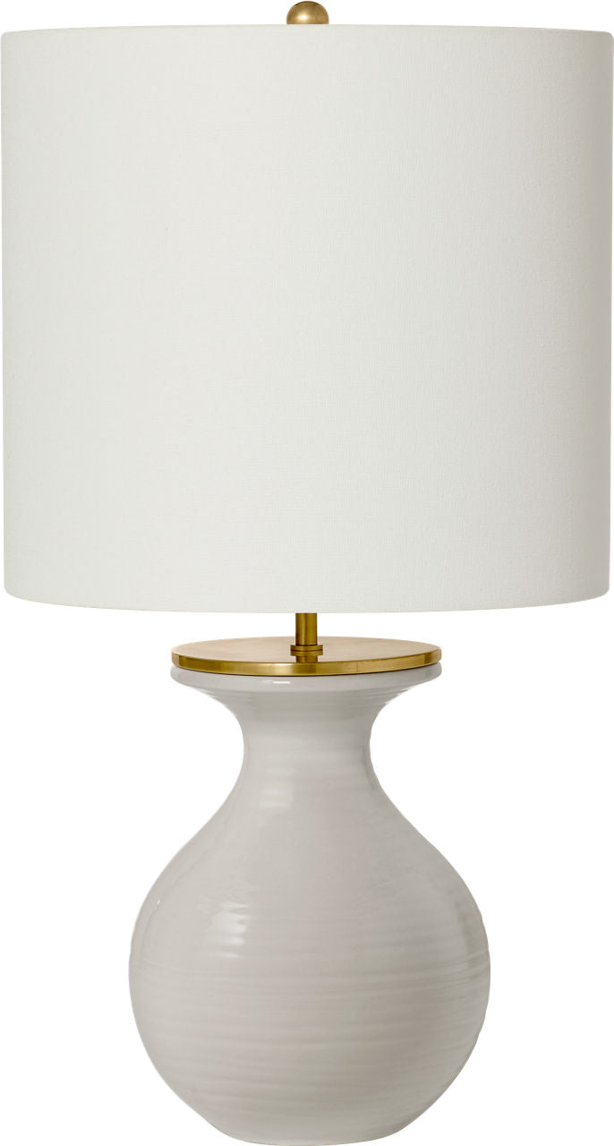 Albie Small Desk Lamp | Dove Grey | Cream Linen Shade