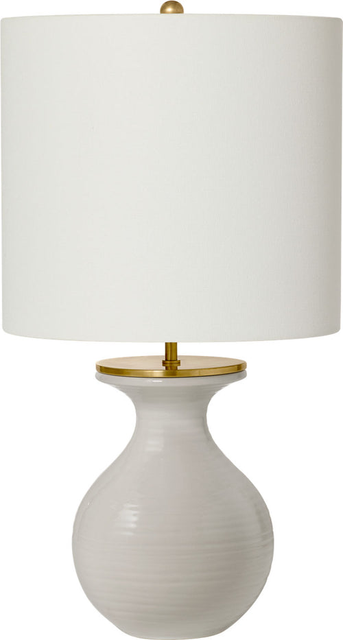 Albie Small Desk Lamp | Dove Grey | Cream Linen Shade