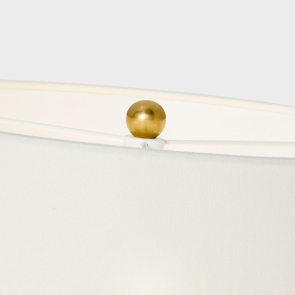 Albie Small Desk Lamp | Metallic Black | Cream Linen Shade