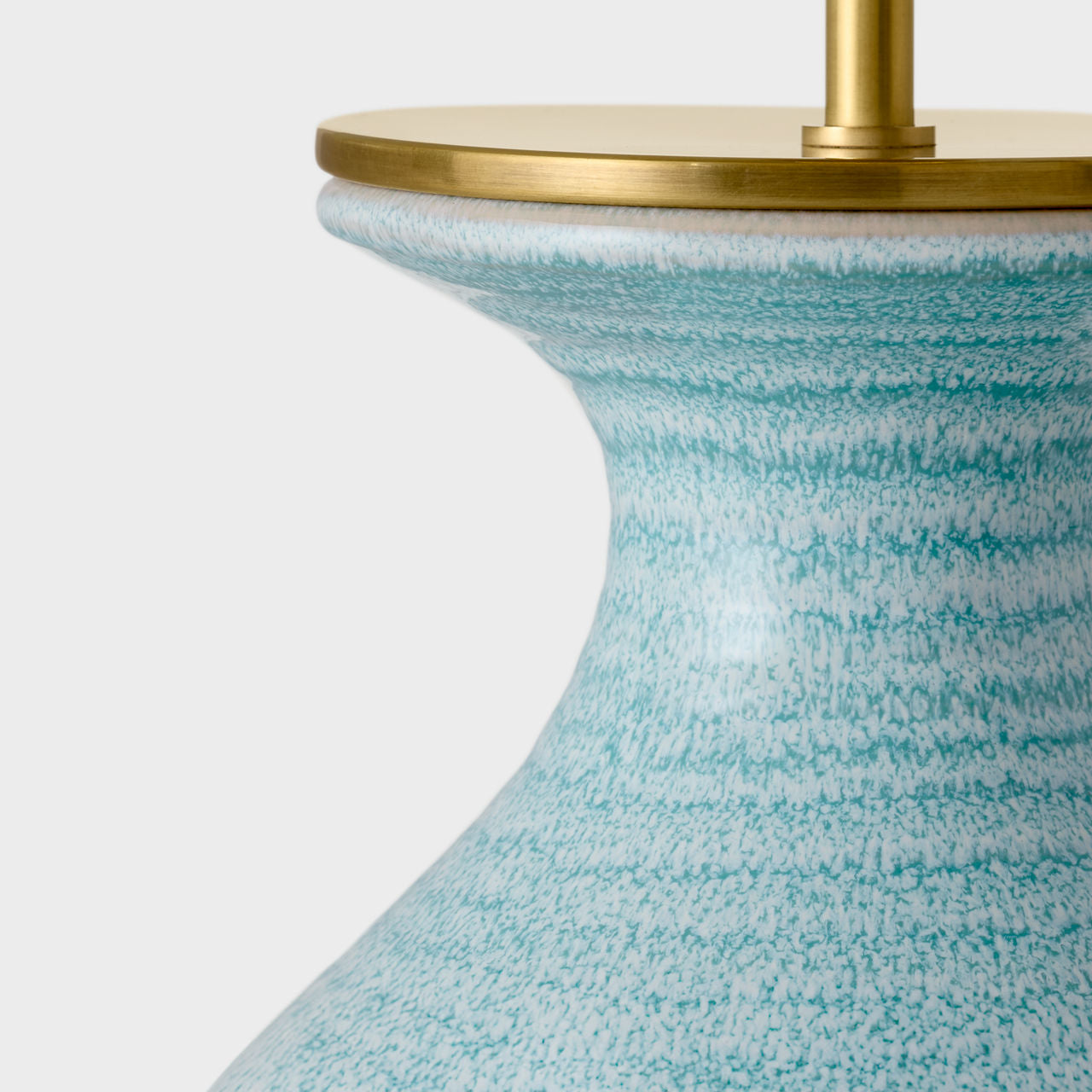 Albie Small Desk Lamp | Sandy Turquoise | Cream Linen Shade