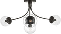 Prescott Large Semi-Flush Mount | Bronze | Clear Glass