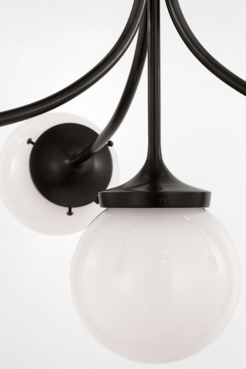 Prescott Large Semi-Flush Mount | Bronze | White Glass