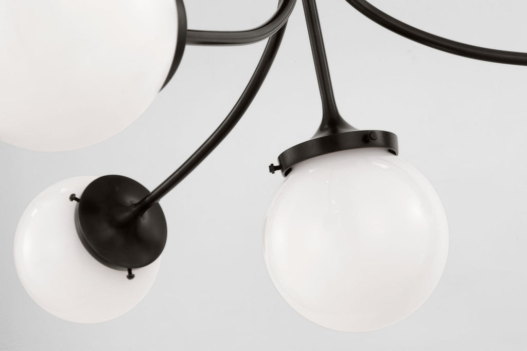 Prescott Large Semi-Flush Mount | Bronze | White Glass