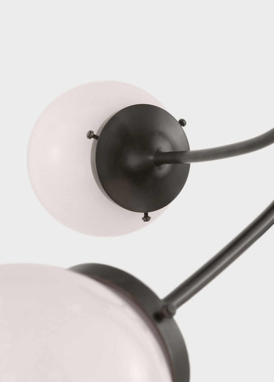Prescott Large Semi-Flush Mount | Bronze | White Glass