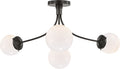 Prescott Large Semi-Flush Mount | Bronze | White Glass