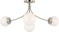 Prescott Large Semi-Flush Mount | Polished Nickel | White Glass