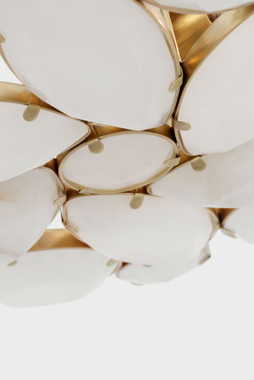 Lloyd Medium Round Flush Mount | Soft Brass | Alabaster