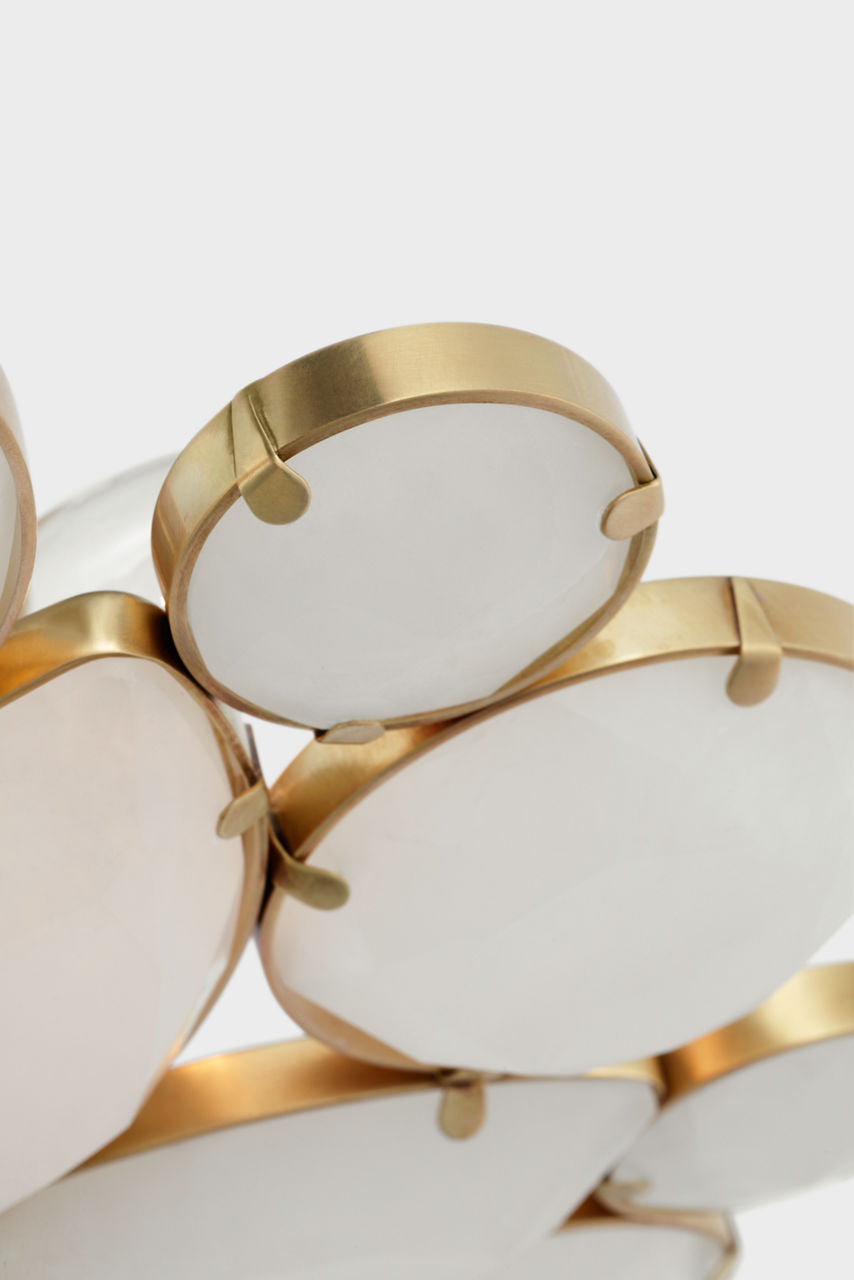 Lloyd Medium Round Flush Mount | Soft Brass | Alabaster