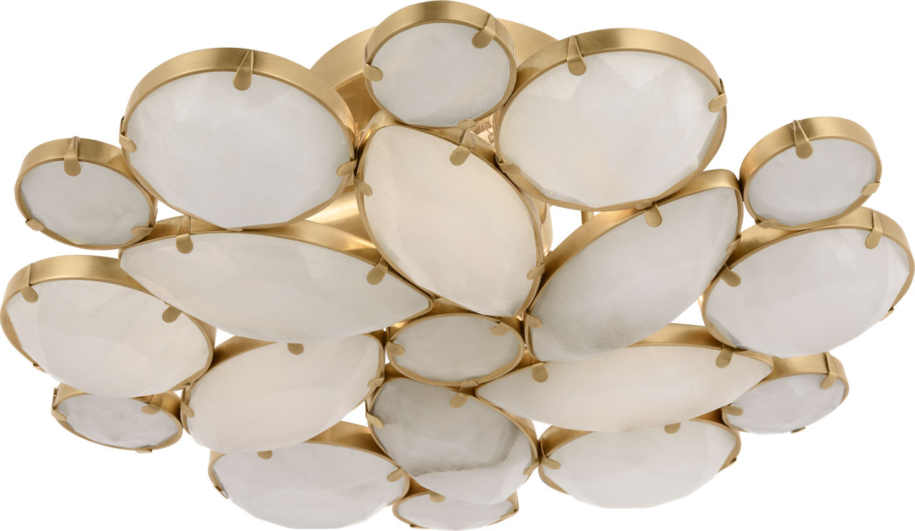 Lloyd Medium Round Flush Mount | Soft Brass | Alabaster