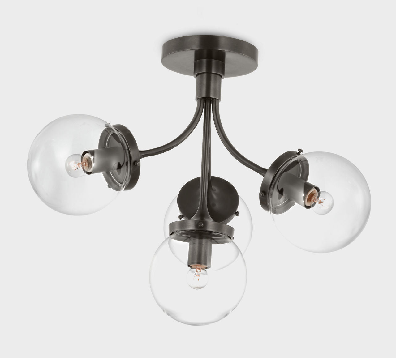 Prescott Medium Semi-Flush Mount | Bronze | Clear Glass
