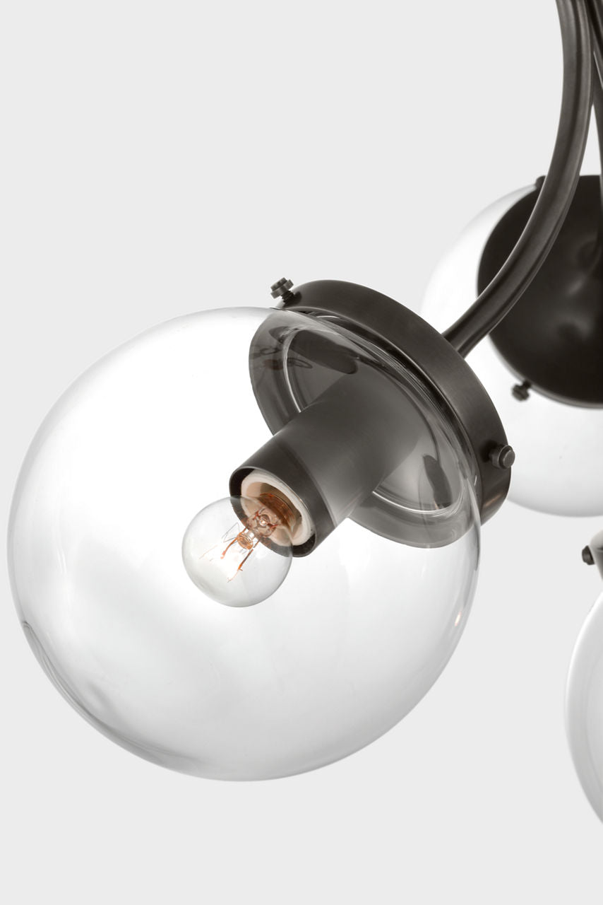 Prescott Medium Semi-Flush Mount | Bronze | Clear Glass