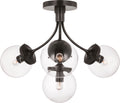 Prescott Medium Semi-Flush Mount | Bronze | Clear Glass