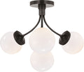 Prescott Medium Semi-Flush Mount | Bronze | White Glass
