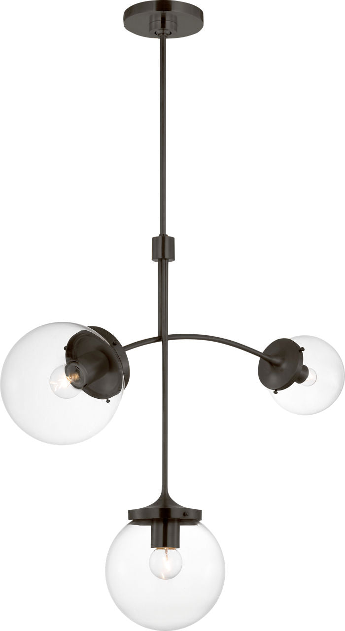 Prescott Small Chandelier | Bronze | Clear Glass