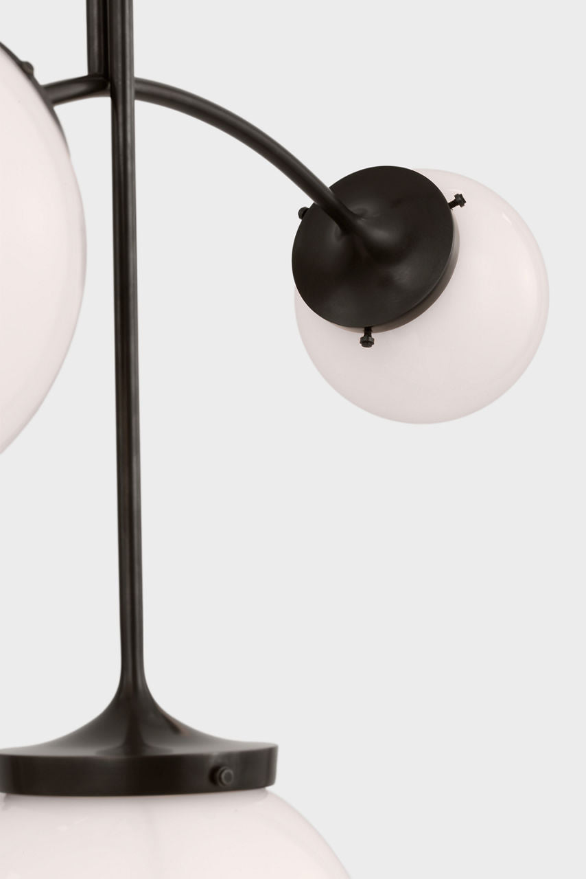 Prescott Small Chandelier | Bronze | White Glass