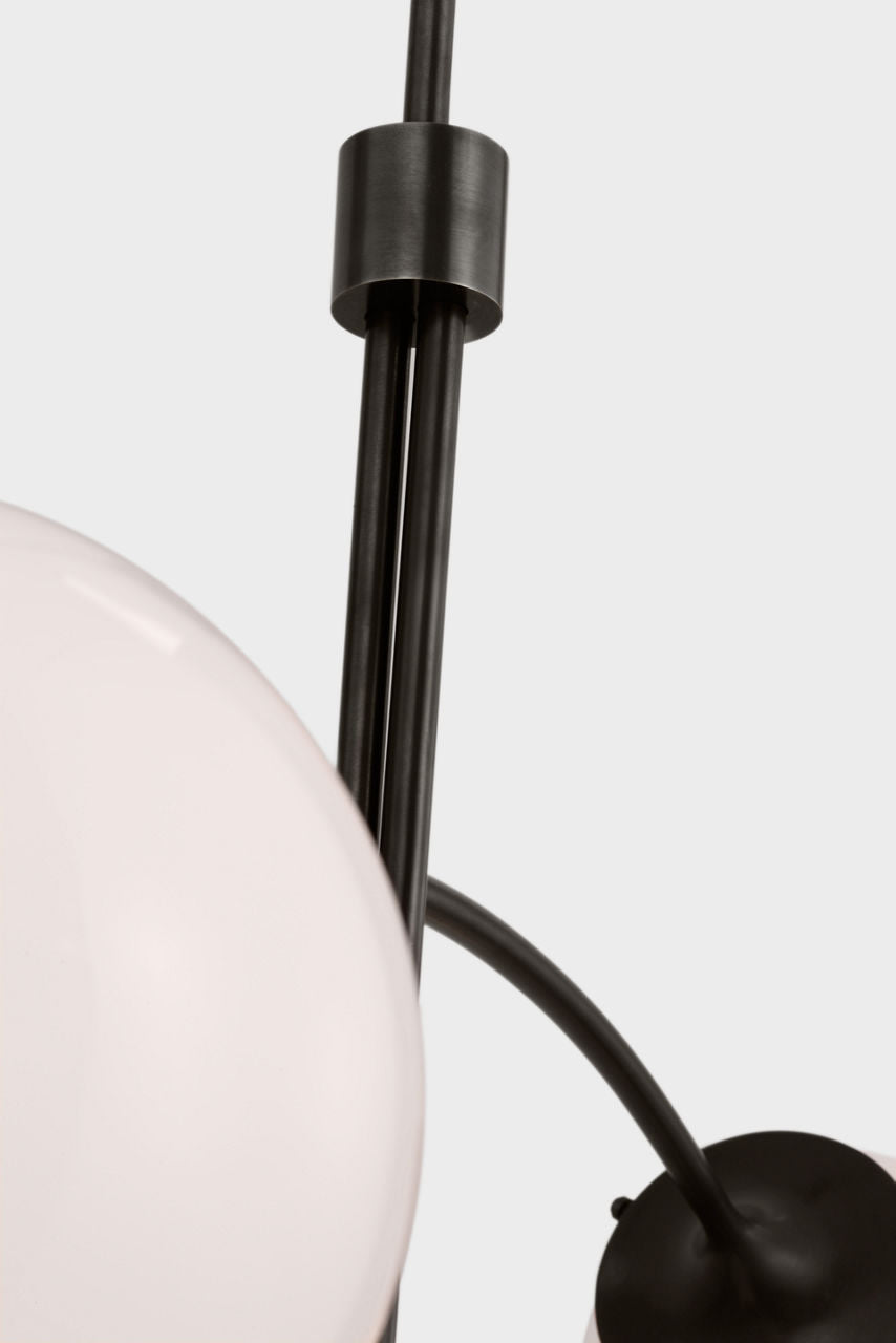 Prescott Small Chandelier | Bronze | White Glass