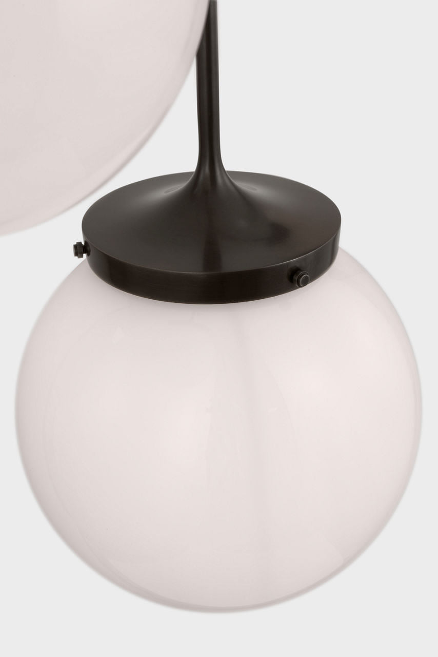 Prescott Small Chandelier | Bronze | White Glass