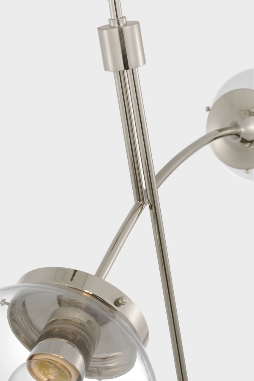 Prescott Small Chandelier | Polished Nickel | Clear Glass