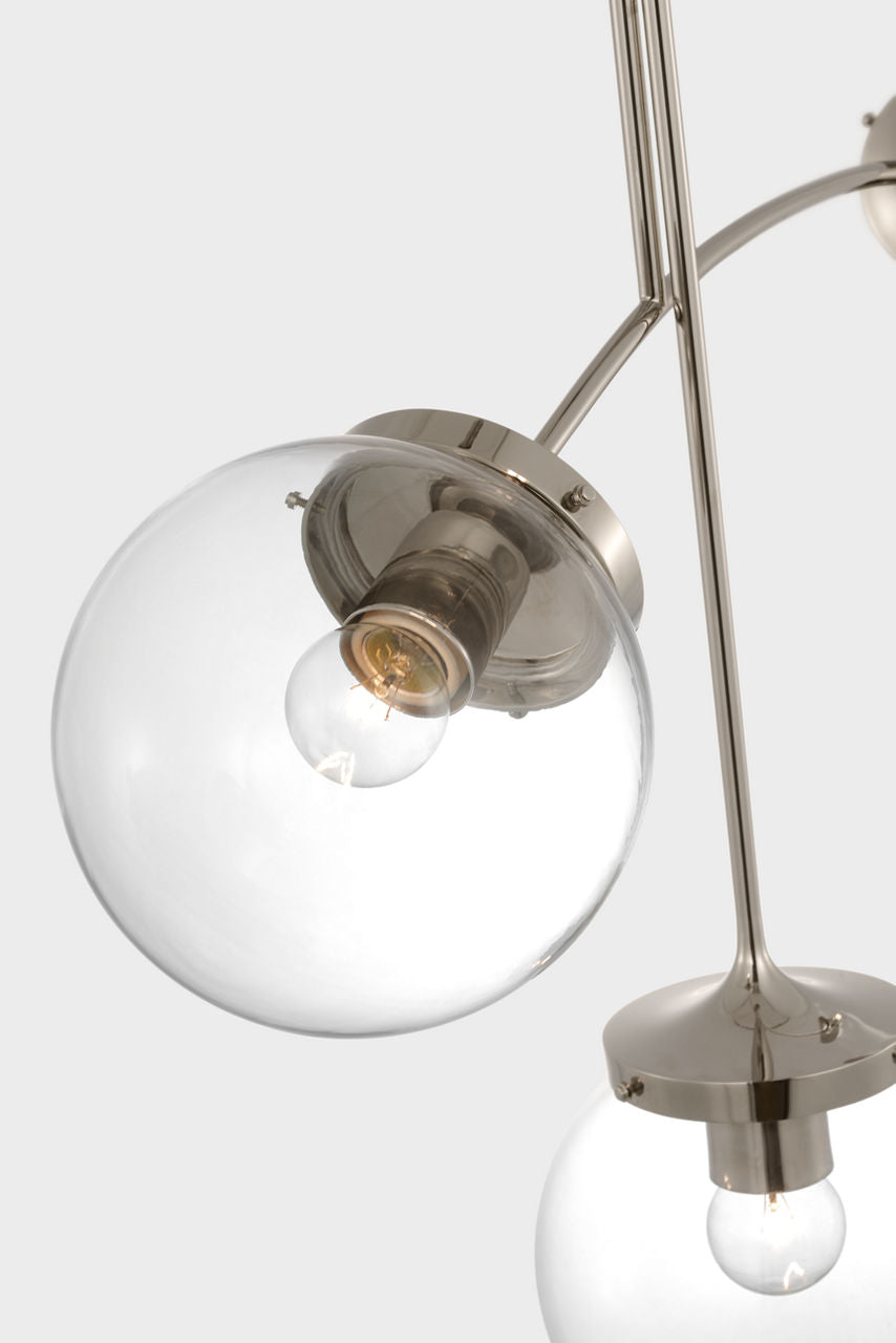 Prescott Small Chandelier | Polished Nickel | Clear Glass