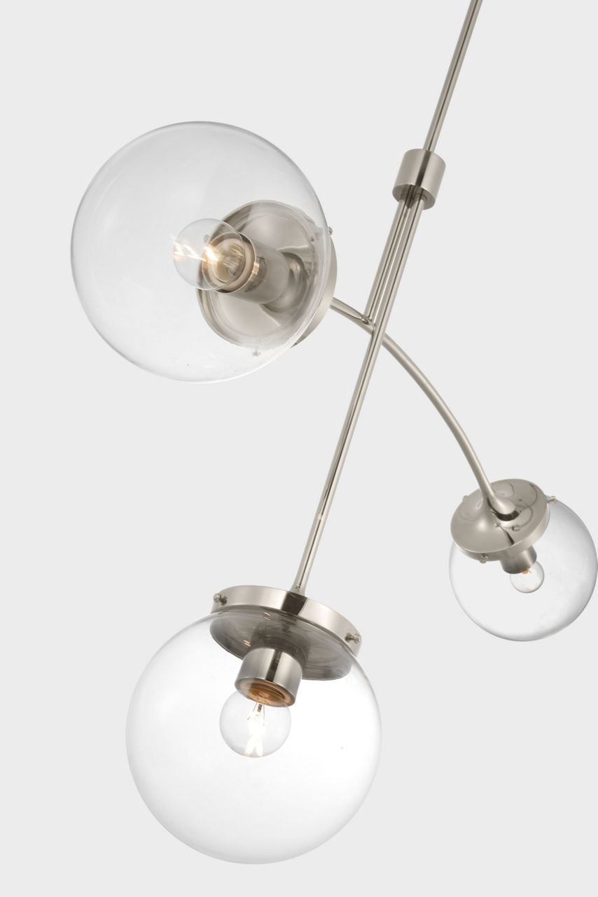 Prescott Small Chandelier | Polished Nickel | Clear Glass