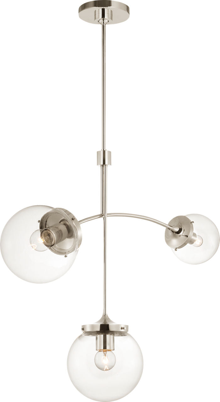 Prescott Small Chandelier | Polished Nickel | Clear Glass