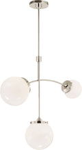 Prescott Small Chandelier | Polished Nickel | White Glass