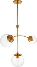 Prescott Small Chandelier | Soft Brass | Clear Glass