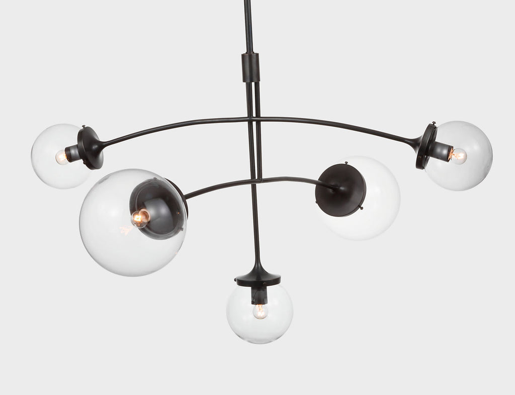 Prescott Medium Mobile Chandelier | Bronze | Clear Glass