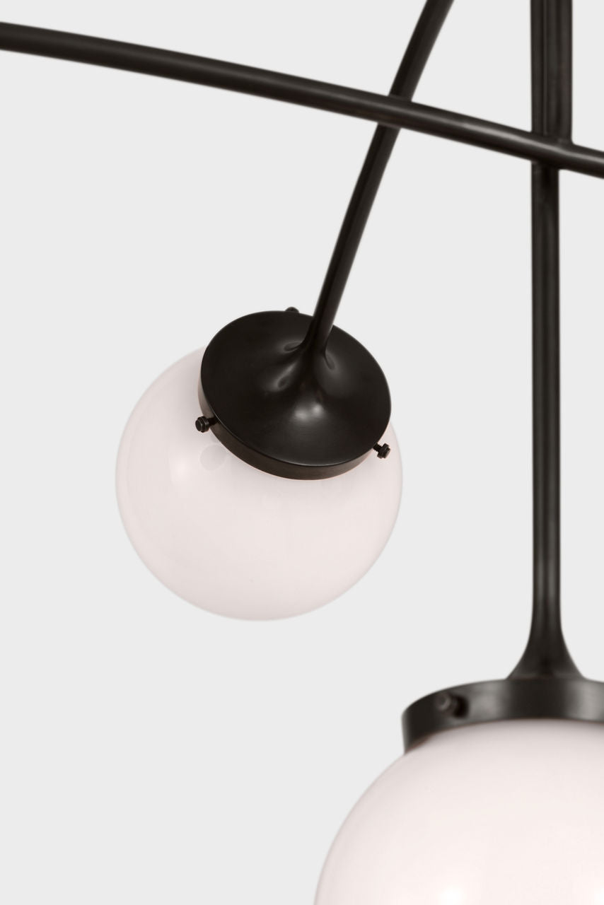 Prescott Medium Mobile Chandelier | Bronze | White Glass
