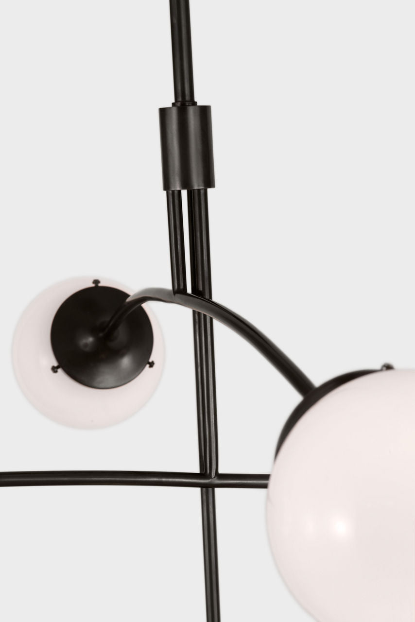 Prescott Medium Mobile Chandelier | Bronze | White Glass