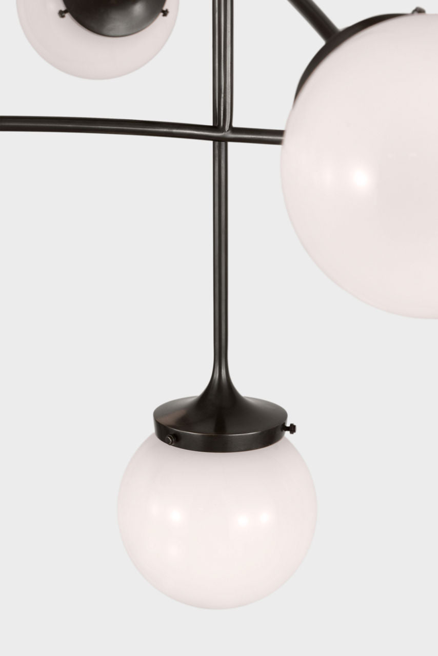 Prescott Medium Mobile Chandelier | Bronze | White Glass