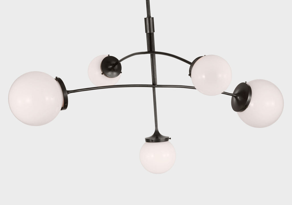 Prescott Medium Mobile Chandelier | Bronze | White Glass