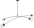 Prescott 62" Linear Chandelier | Bronze | Clear Glass