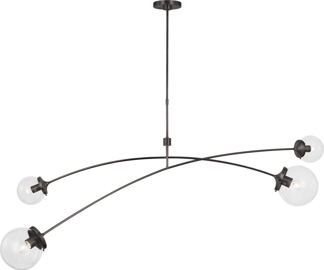 Prescott 62" Linear Chandelier | Bronze | Clear Glass