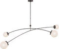 Prescott 62" Linear Chandelier | Bronze | White Glass