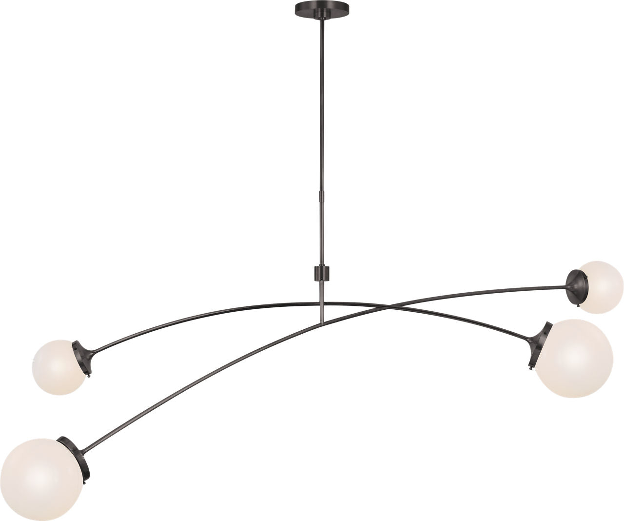 Prescott 62" Linear Chandelier | Bronze | White Glass