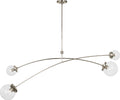 Prescott 62" Linear Chandelier | Polished Nickel | Clear Glass