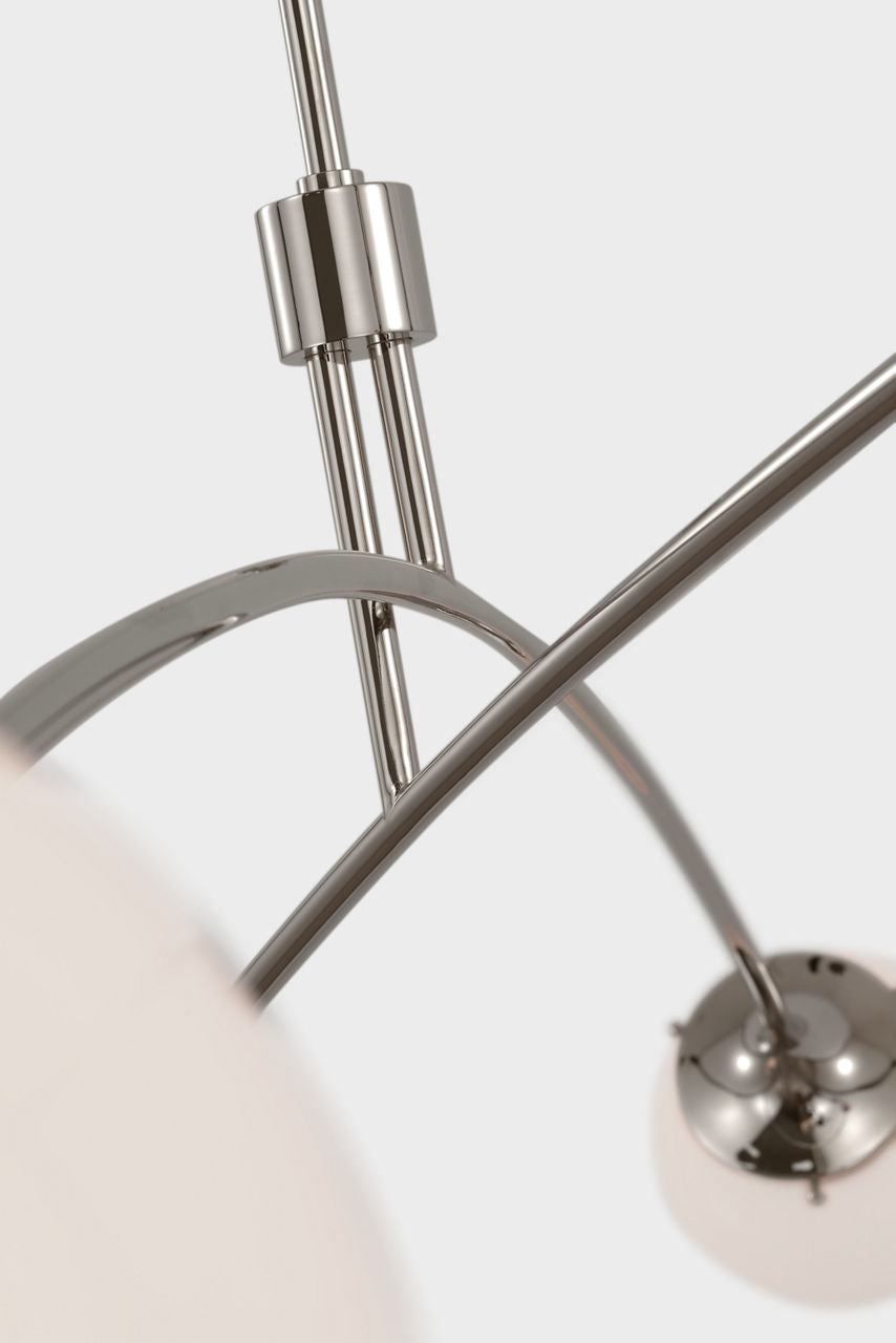 Prescott 62" Linear Chandelier | Polished Nickel | White Glass