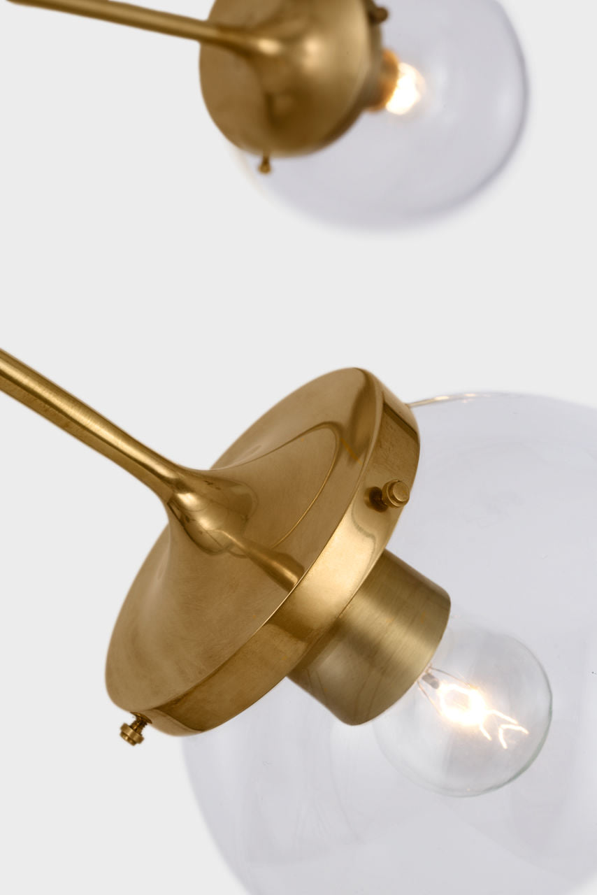 Prescott 62" Linear Chandelier | Soft Brass | Clear Glass
