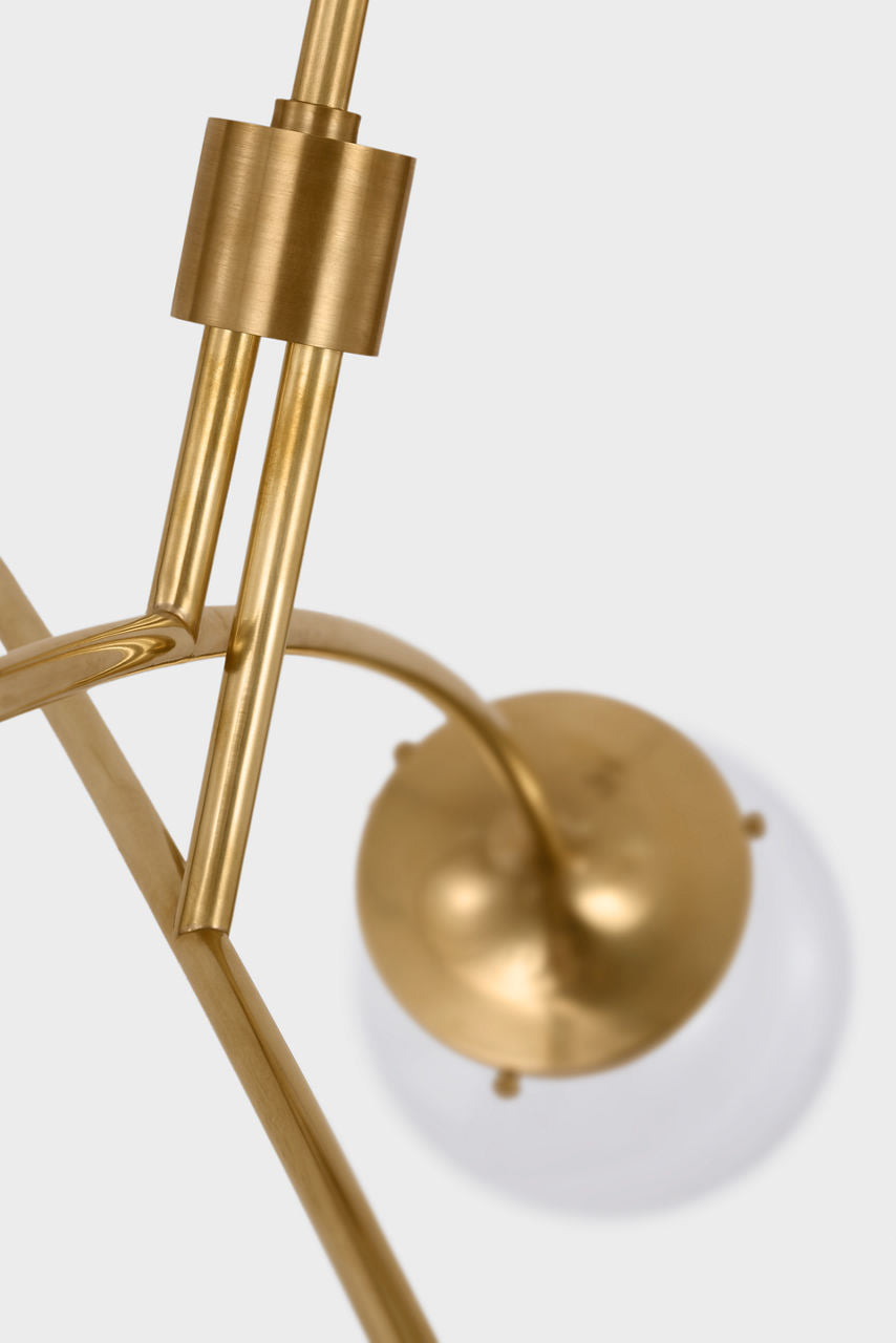Prescott 62" Linear Chandelier | Soft Brass | Clear Glass