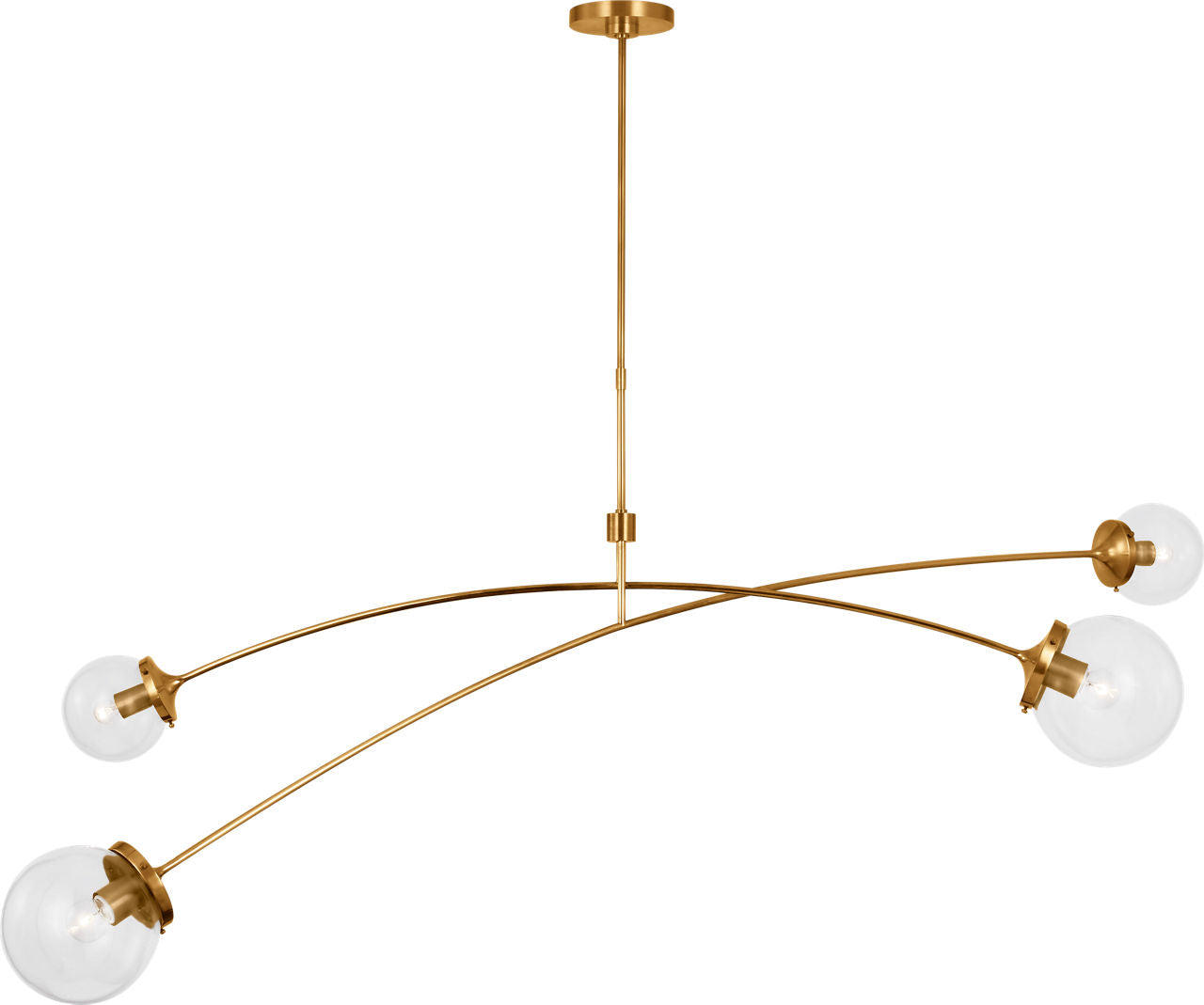 Prescott 62" Linear Chandelier | Soft Brass | Clear Glass