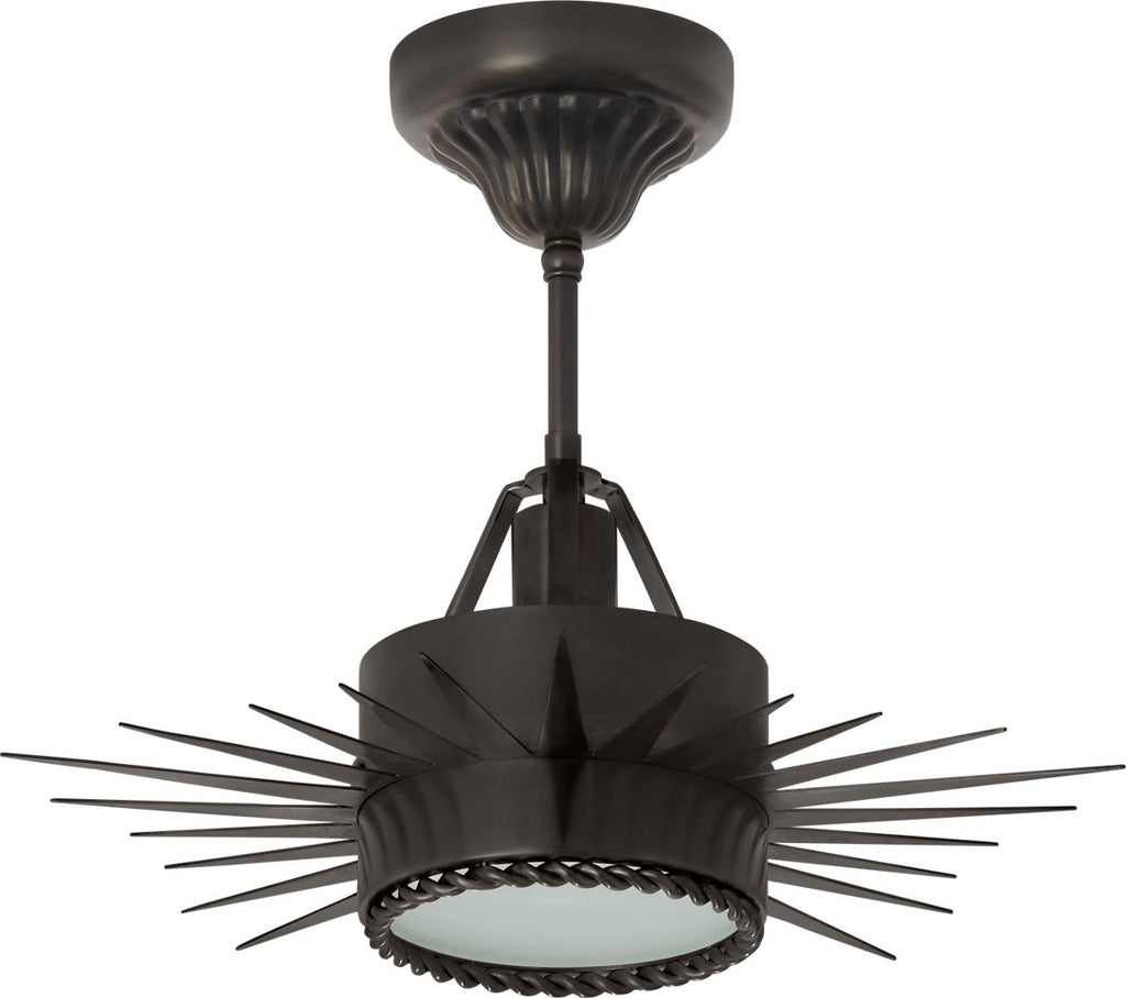 Soleil Small Semi-Flush | Bronze | Frosted Glass
