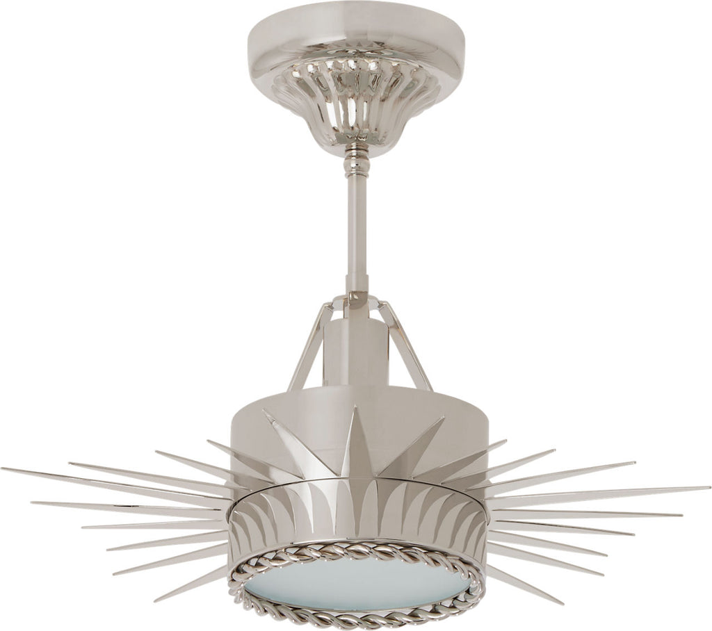 Soleil Small Semi-Flush | Polished Nickel | Frosted Glass
