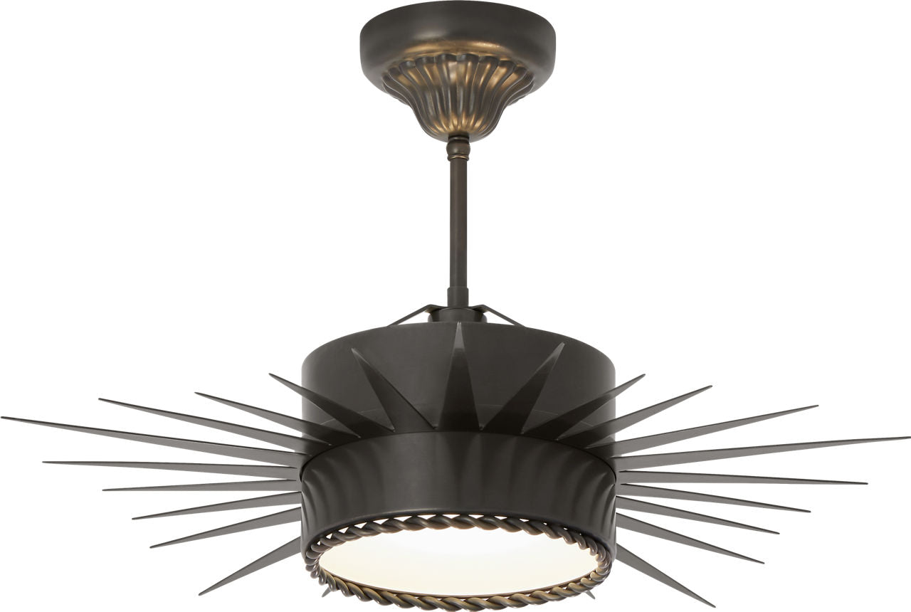 Soleil Medium Semi-Flush | Bronze | Frosted Glass
