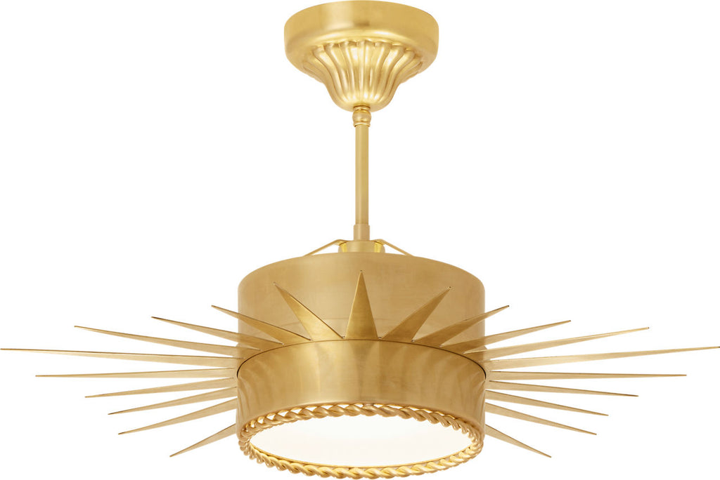 Soleil Medium Semi-Flush | Hand-Rubbed Antique Brass | Frosted Glass